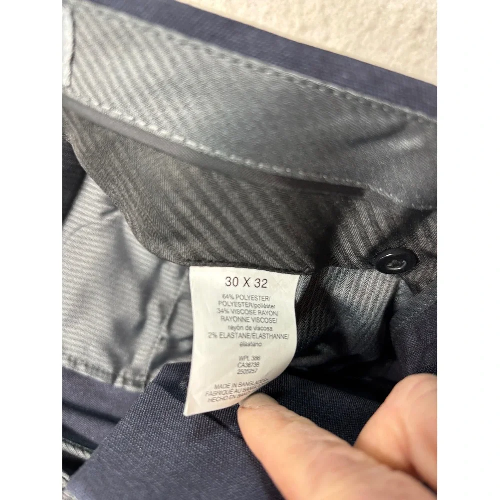 Kenneth Cole Reaction Men Navy Dress 30x32‎ Flat Front Stretch Trousers #k34